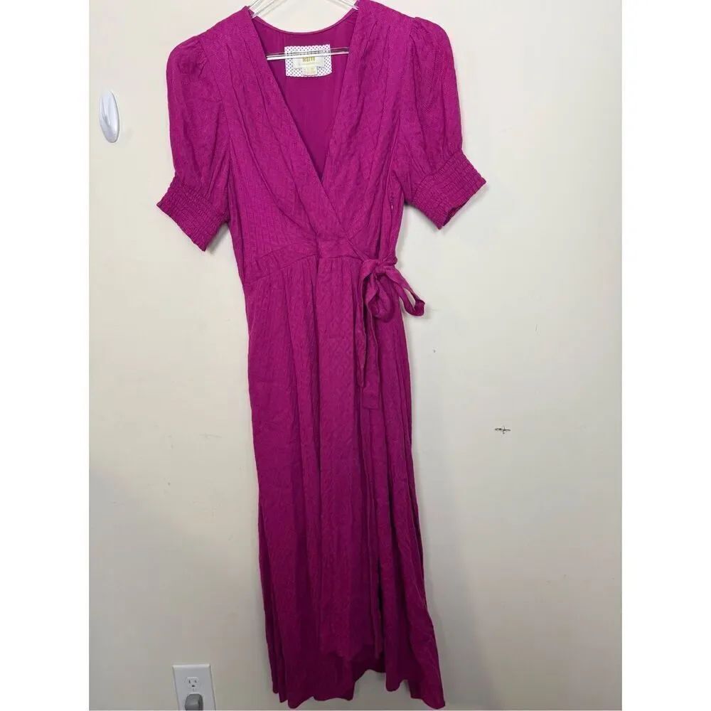 Anthropologie Maeve Breanna Wrap 6 Short Sleeve High Low Midi